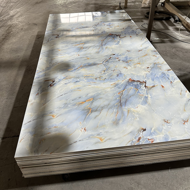 High Quality 4X8 High Gloss Uv Coating Waterproof Pvc Uv Marble Sheet Pvc Marble Wall Panel