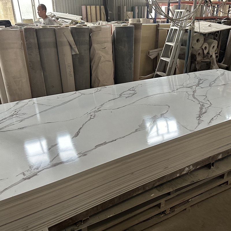 High Quality 4X8 High Gloss Uv Coating Waterproof Pvc Uv Marble Sheet Pvc Marble Wall Panel