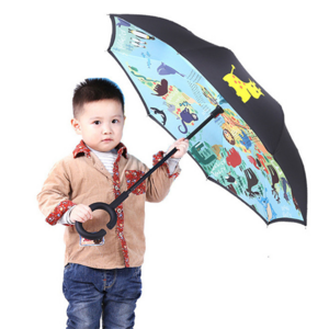 Cute children umbrella reverse cheap cartoon umbrella small umbrella hands free umberlla for kids