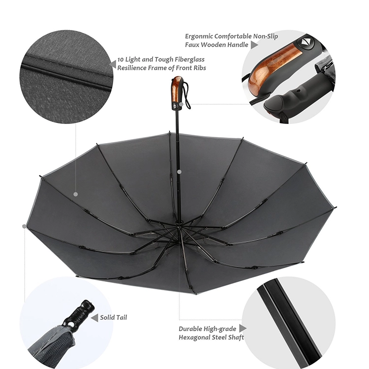 Reverse ladies windproof commercial umbrella automatic car reverse fold umbrella for supermarket