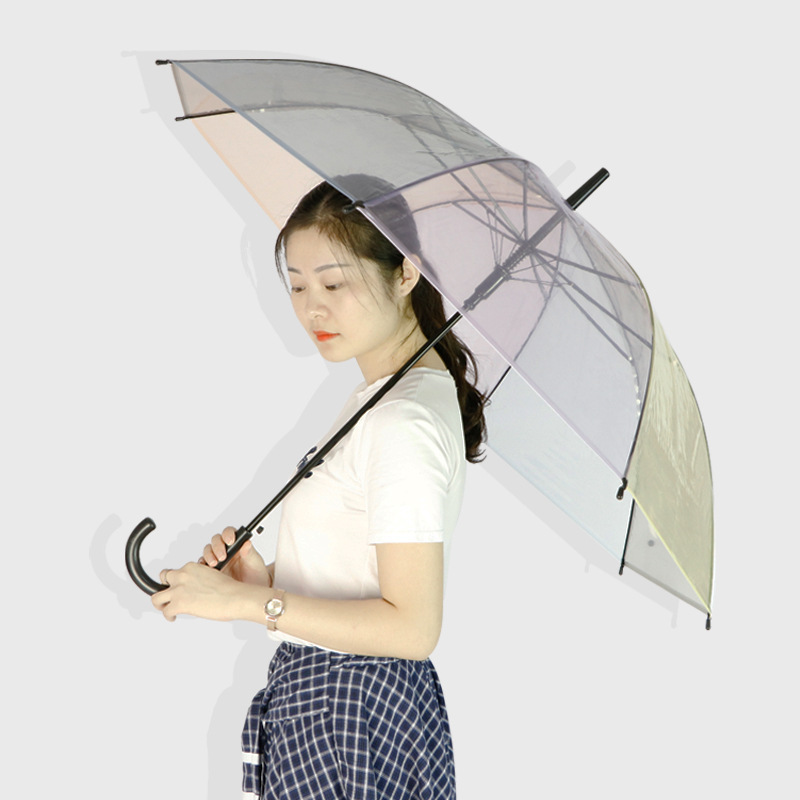 Kids pvc straight umbrella 8k clear transparent umbrellas for hot sales