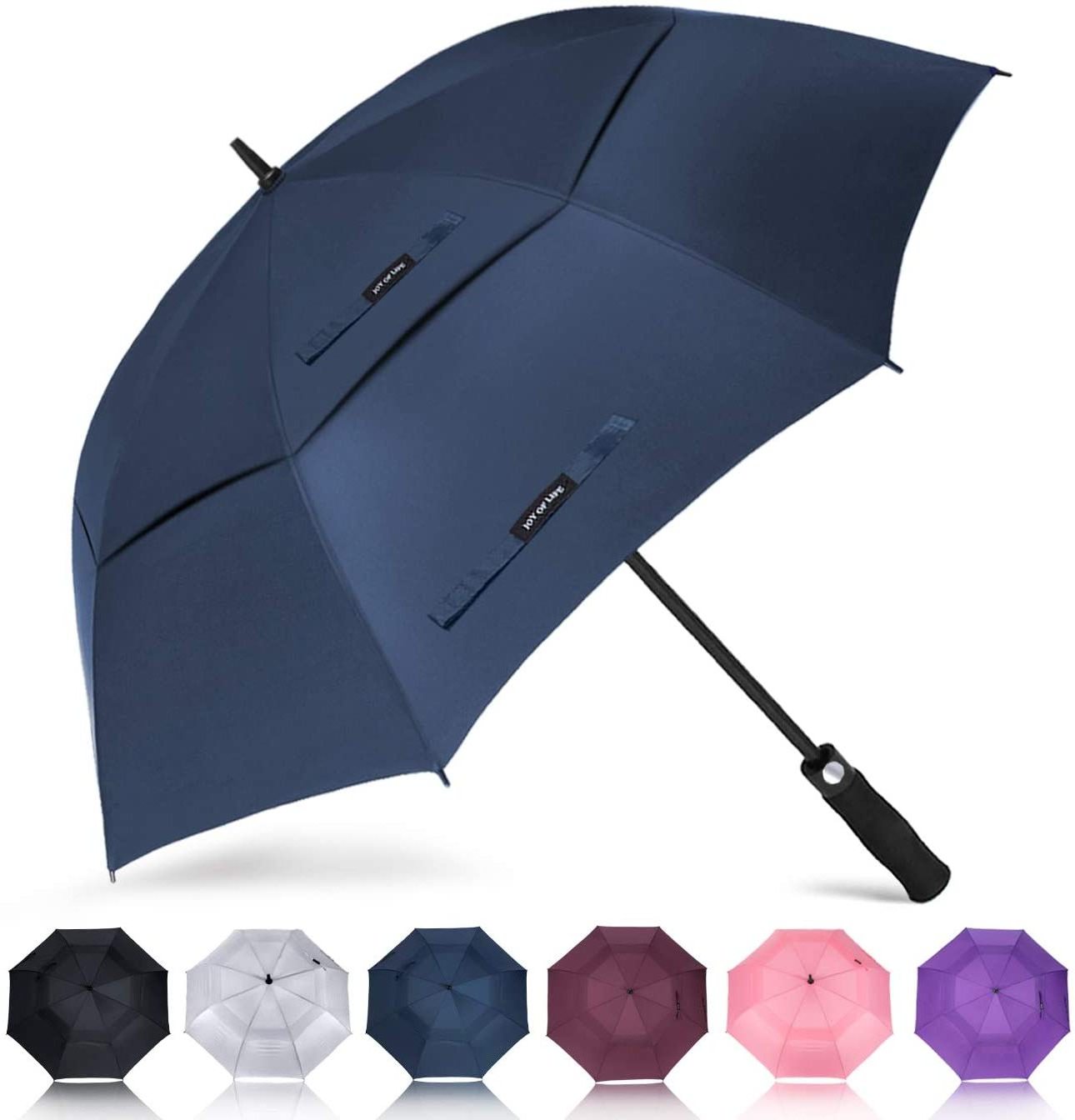 Commercial Auto Open Vented Oem Rpet Design Golf Umbrella Custom Logo Double Waterproof Umbrella