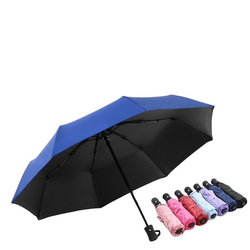 luxury custom umbrella with logo red and black umbrella 3 folding for the rain