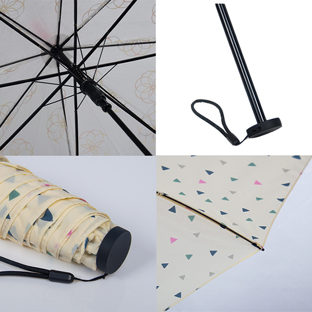 Mini umbrella pocket size 5 fold light weight umbrella  with custom logo