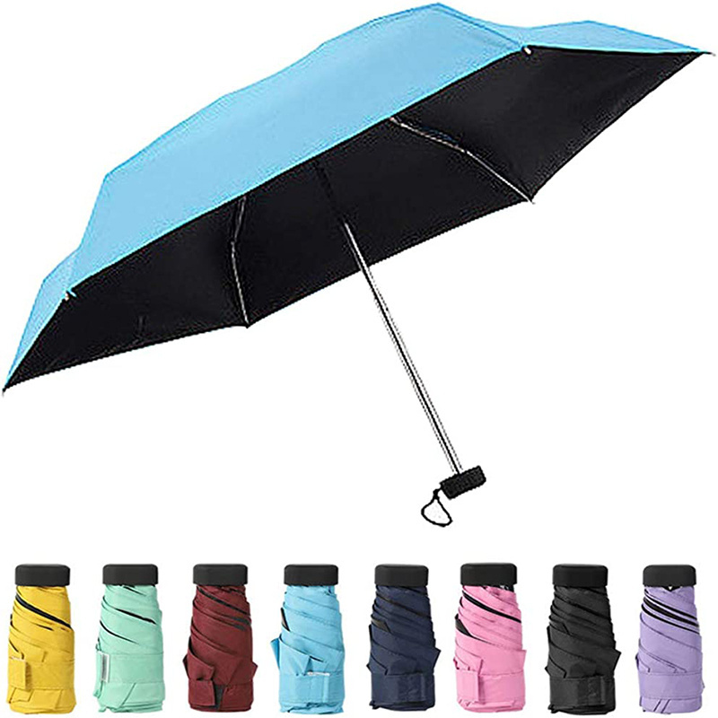 Sombrilla 6 Ribs Cell Phone Umbrella  For Sun 5 Folding Design Mini Pocket Umbrella Uv Protection