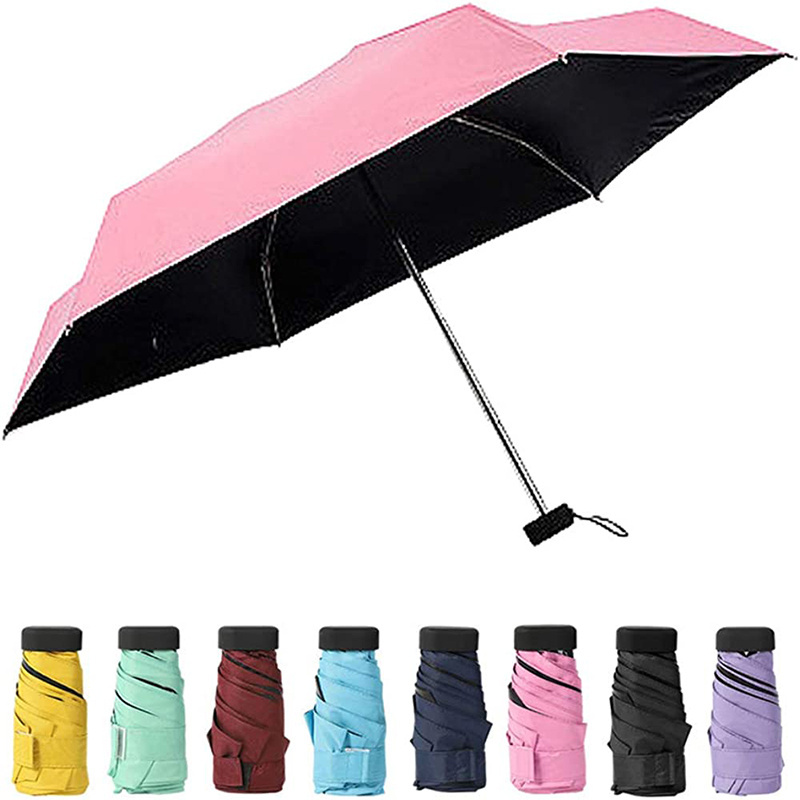 Sombrilla 6 Ribs Cell Phone Umbrella  For Sun 5 Folding Design Mini Pocket Umbrella Uv Protection