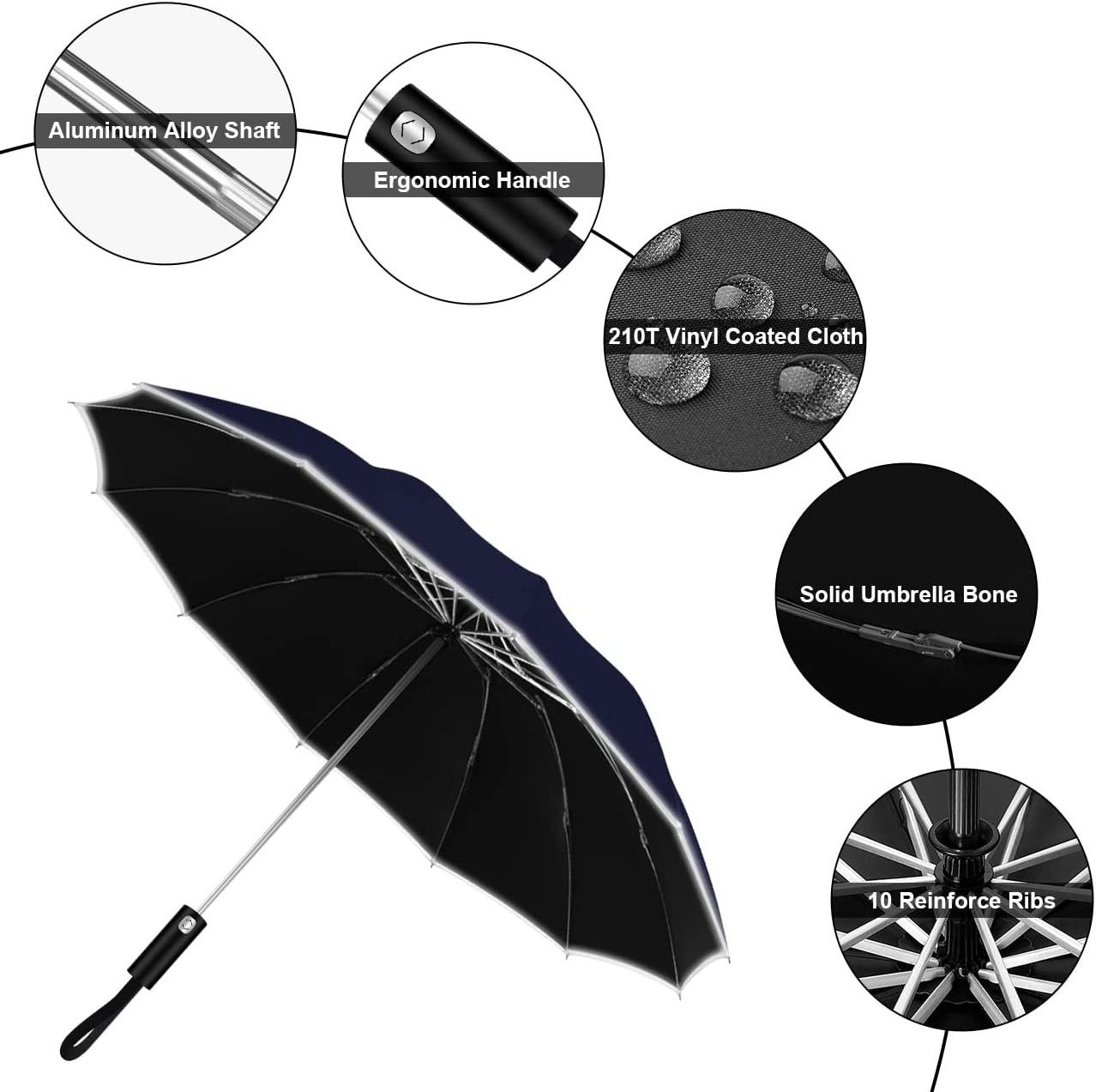 Parapluie Led Umbrella With Logo And Automatic Umbrella Folded With 180 Rotating LED Light For The Rain