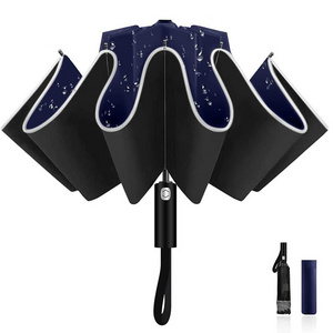 Parapluie Led Umbrella With Logo And Automatic Umbrella Folded With 180 Rotating LED Light For The Rain