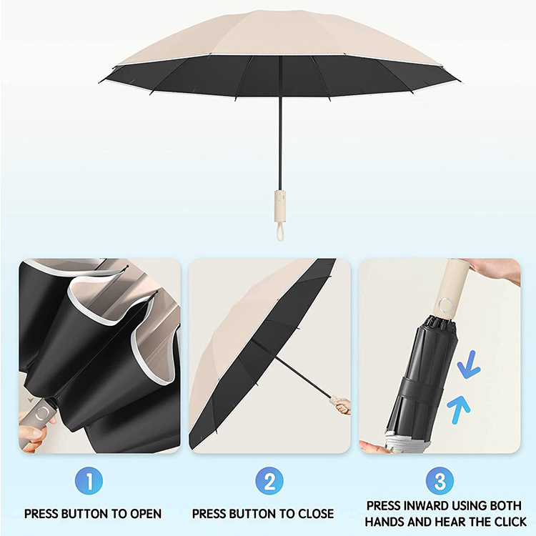 Sombrillas De Sol 3 Folding Automatic Umbrella With Logo Compact Travel Umbrellas For The Rain