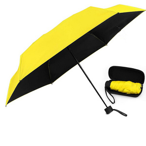 Paraguas Capsule Mini Three Fold Umbrella Sun Female Sun Protection For The Rain Mobile Phone Umbrella With Logo Manual Control