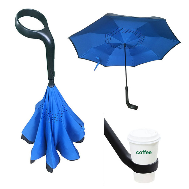 Special Funny Lock Handle New Inverted Solid Man Umbrella Double Layer Customize Umbrella With Logo For Home