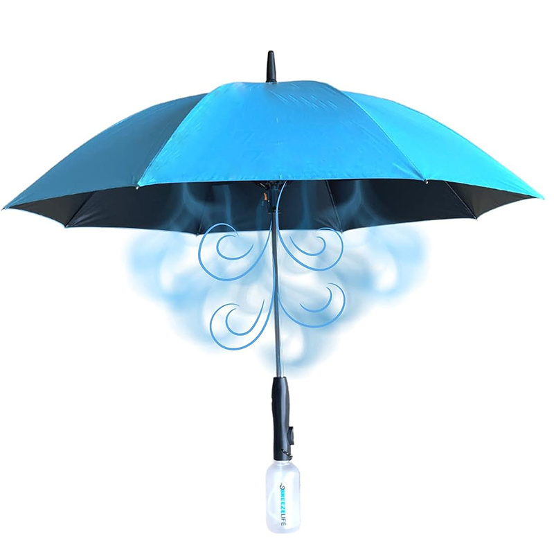 Umbrella With Fan And Water Spray Special Waterproof Straight Umbrella With Built-In Fan And Water Spray