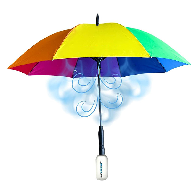 Umbrella With Fan And Water Spray Special Waterproof Straight Umbrella With Built-In Fan And Water Spray