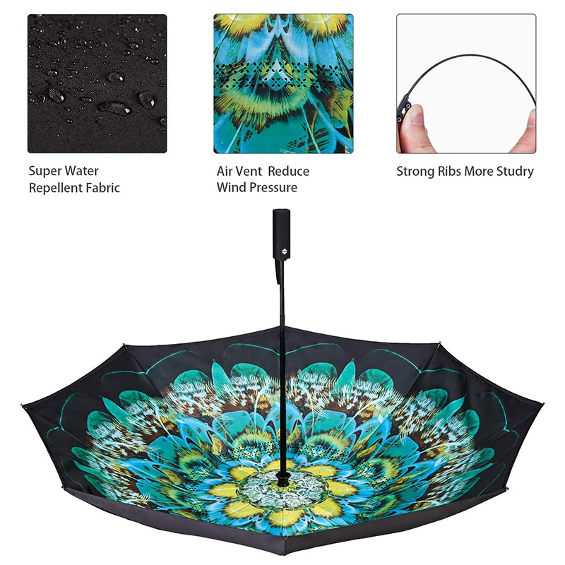 Sombrillas Parapluie  Automatic Umbrellas Uv Protection 8 Ribs Travel Compact Inverted Umbrella With For The Rain