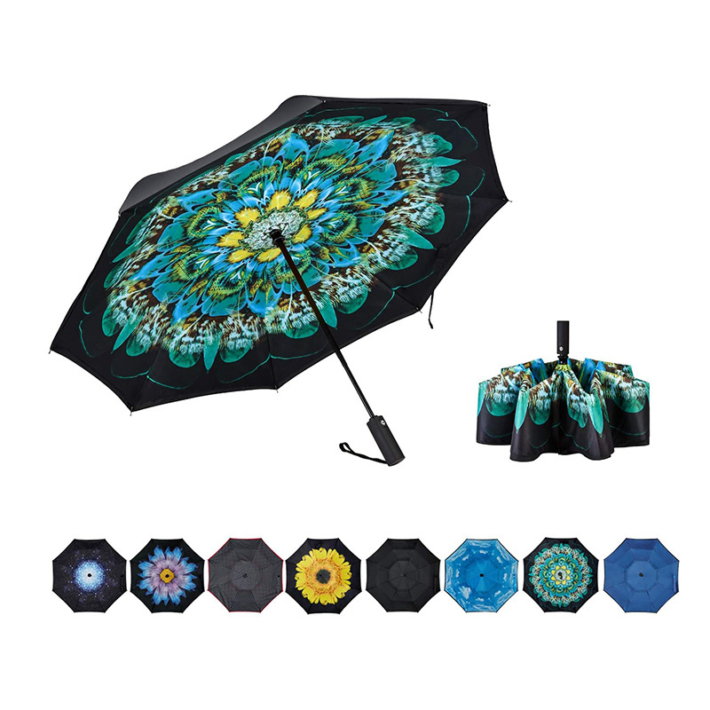 Sombrillas Parapluie  Automatic Umbrellas Uv Protection 8 Ribs Travel Compact Inverted Umbrella With For The Rain