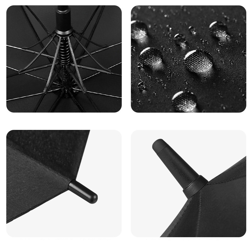 27-Inch Luxury Men's Windproof Straight Umbrella Long Handle EVA Fiberglass Automatic Raincover Custom Adult Minimalist Hanging