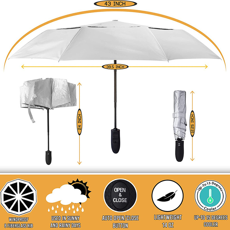 Paraguas Uv Umbrella Foldable Automatic With Logo Double Layer Umbrellas For The Rain Windproof