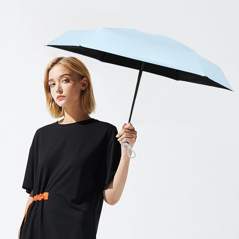 6 Ribs Uv Mini Capsule Mini Three Fold Umbrella Sun Female Sun Protection Corporation Pocket  Design Ladies Phone Umbrella