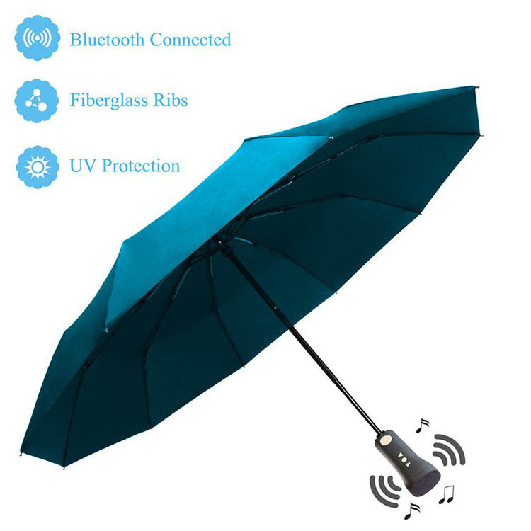 Innovative BT music cell phone USB uv umbrella can Connect the phone