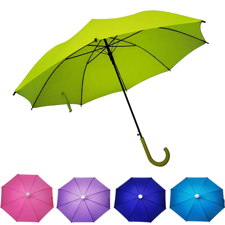 Good quality windproof two color no drip straight umbrella with plastic cover