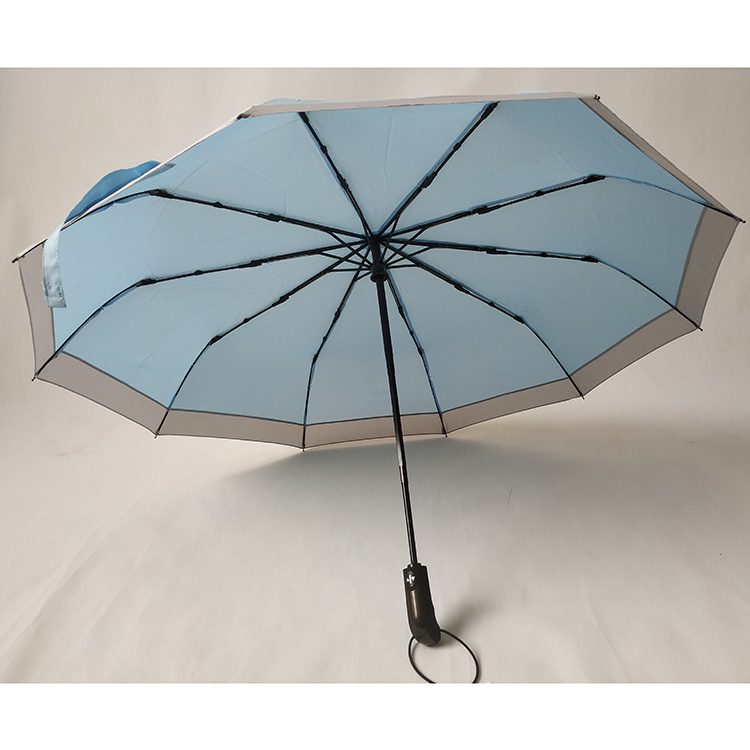 foldable automatic open and closed 10 ribs splice 3 fold umbrella made china