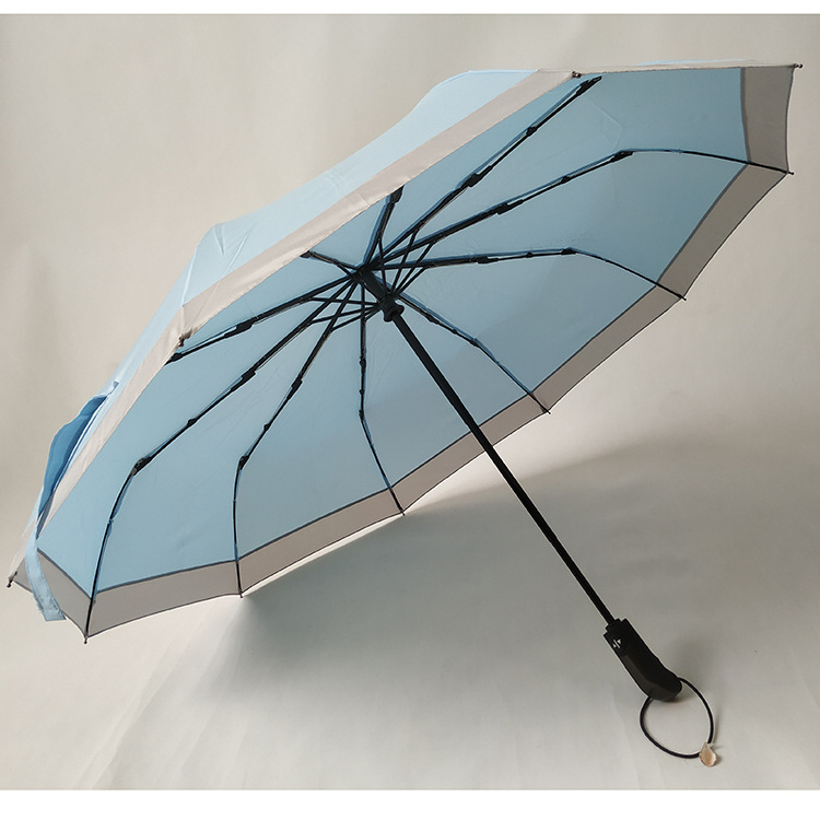 foldable automatic open and closed 10 ribs splice 3 fold umbrella made china