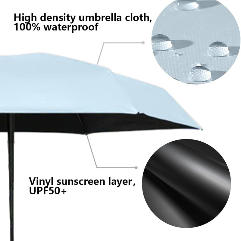 6 Ribs Uv Mini Capsule Mini Three Fold Umbrella Sun Female Sun Protection Corporation Pocket  Design Ladies Phone Umbrella