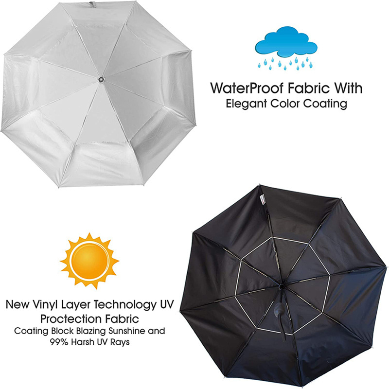 Paraguas Uv Umbrella Foldable Automatic With Logo Double Layer Umbrellas For The Rain Windproof