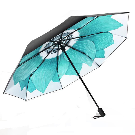 three fold umbrella uv protection branding umbrellas strong windproof umbrella factory from Xiamen Hoda