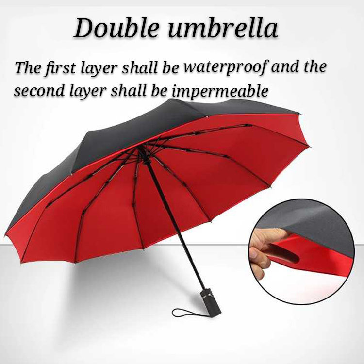 10 ribs folding umbrella waterproof umbrella custom printing logo umbrella double layer unbrella brolly for ladies