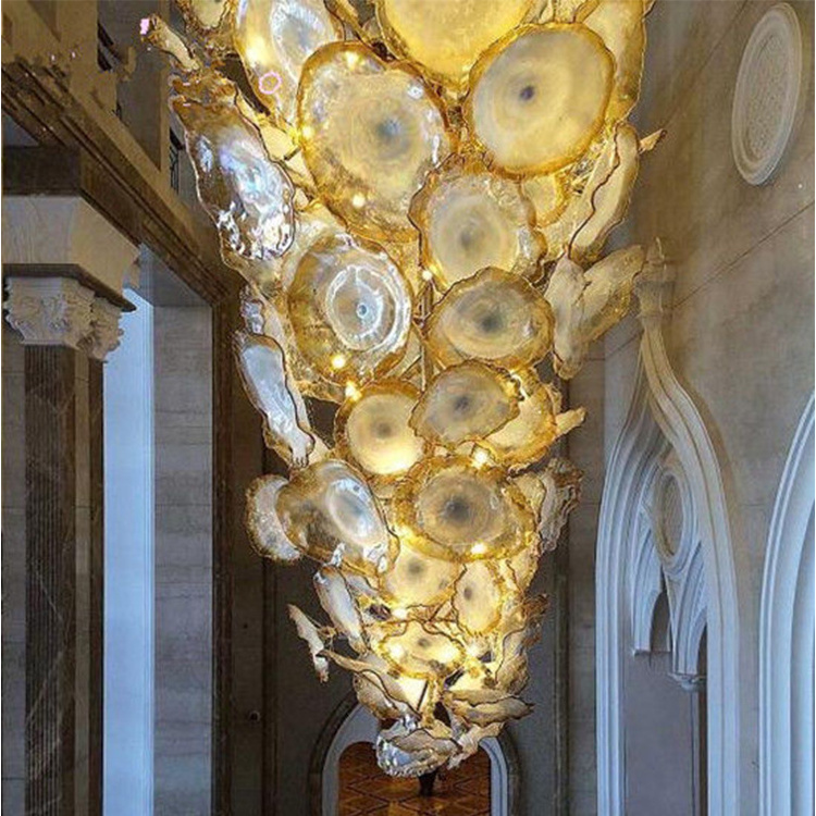 Modern Hanging Pendant Lamp Foyer Chandelier Light Custom Elegant Design Large Hotel Luxury Crystal Chandelier Lights