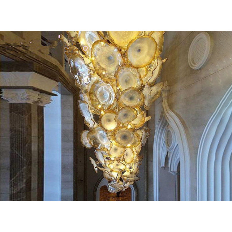 Modern Hanging Pendant Lamp Foyer Chandelier Light Custom Elegant Design Large Hotel Luxury Crystal Chandelier Lights