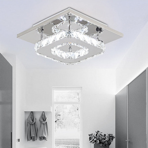 modern led chandelier flush mount chrome crystal lighting ceiling crystal lamp for bedrooms dinning rooms hallway