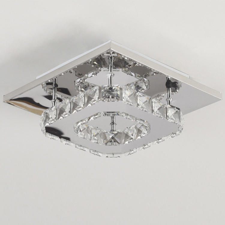 modern led chandelier flush mount chrome crystal lighting ceiling crystal lamp for bedrooms dinning rooms hallway