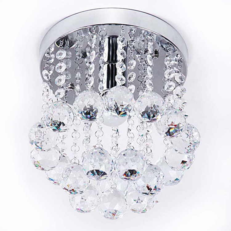 lighting 2022 mini style small crystal chandeliers flush mount ceiling light for hallway foyer kitchen