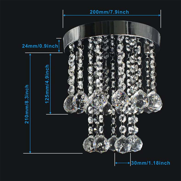 lighting 2022 mini style small crystal chandeliers flush mount ceiling light for hallway foyer kitchen