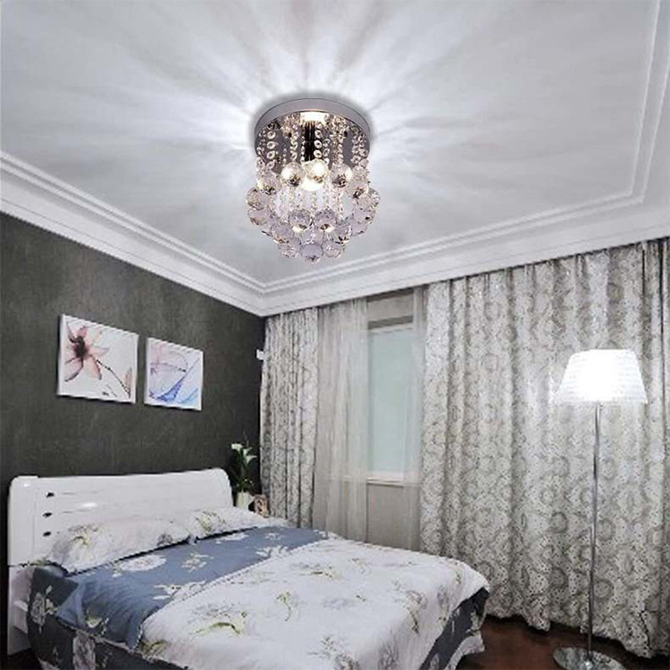 lighting 2022 mini style small crystal chandeliers flush mount ceiling light for hallway foyer kitchen