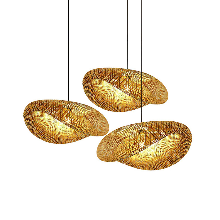 bamboo lighting straw rustic rattan pendant light fixture wicker lamp shade basket woven chandelier for dining room living room