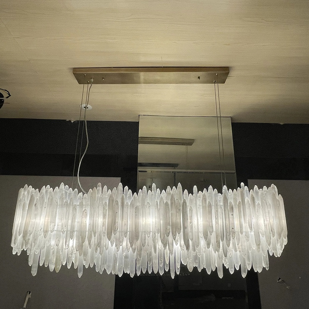 modern pendant light luxury rectangular chandelier marble ceiling chandelier for dining room living room restaurant farmhouse