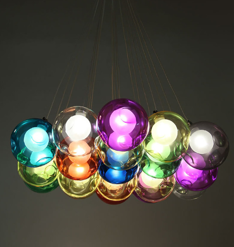 bubble light chandelier modern glass ball pendant lights for dining room restaurant decoration light fixture large pendant lamp