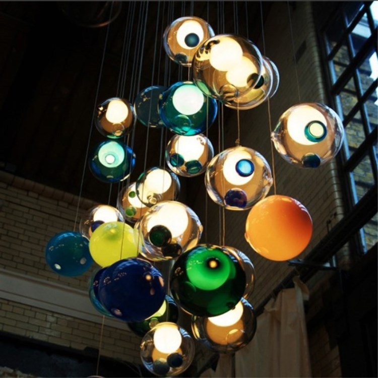 bubble light chandelier modern glass ball pendant lights for dining room restaurant decoration light fixture large pendant lamp