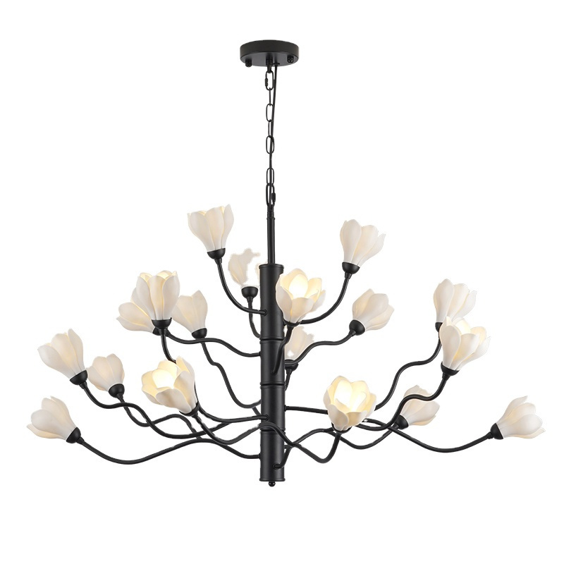 minimalist chandelier magnolia flower chandelier farmhouse rustic chandelier light fixture for dining room living room kitchen