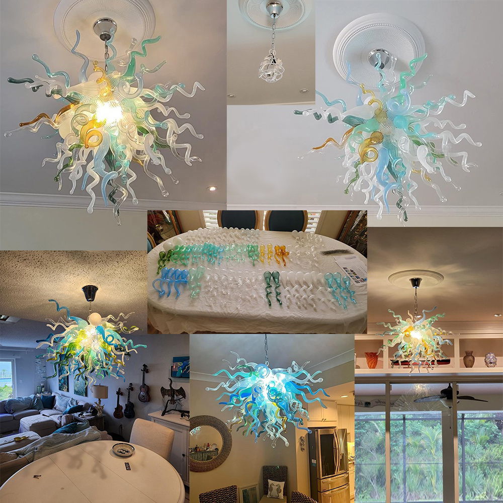 classical chandeliers luxury chihuly hand blown glass chandelier hanging light fixtures for home villa restaurant