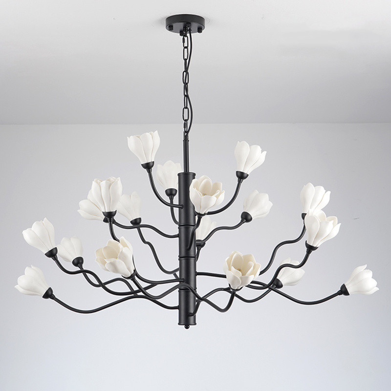 minimalist chandelier magnolia flower chandelier farmhouse rustic chandelier light fixture for dining room living room kitchen