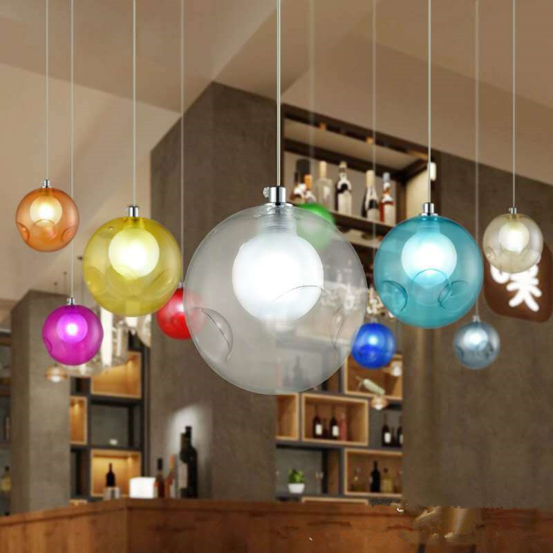 bubble light chandelier modern glass ball pendant lights for dining room restaurant decoration light fixture large pendant lamp