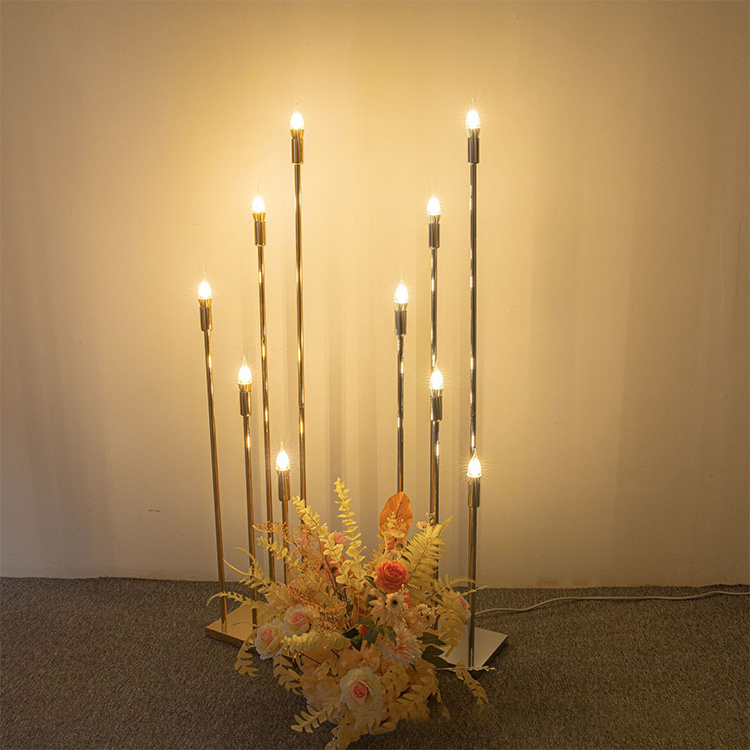 5 heads 10 heads steadily high wedding decoration floor lamp for wedding event candelabra lights floor lamps