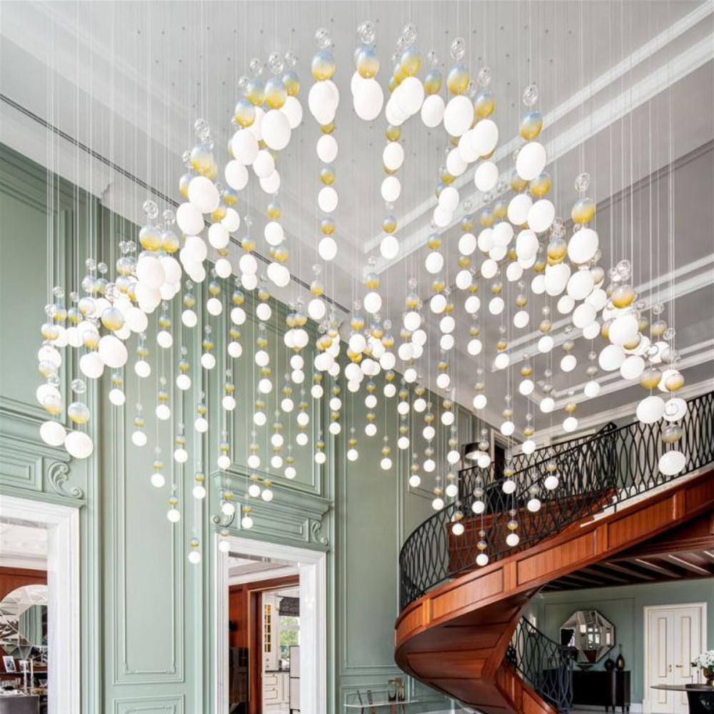 chandeliers ceiling luxury pendant light bubble balls chandelier for villa glass chandelier pendant light living room