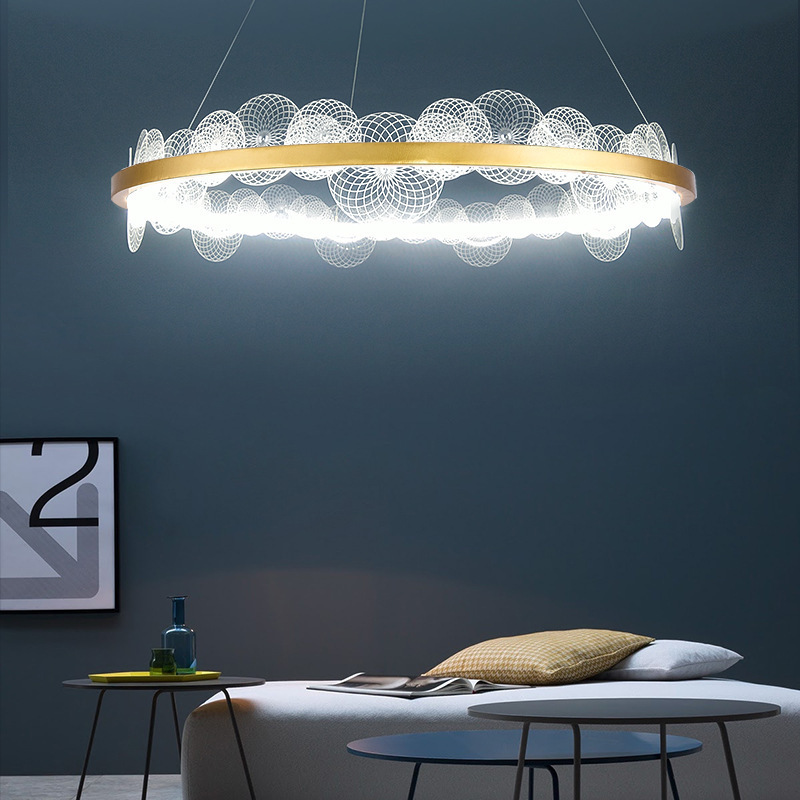 chandeliers pendant lights modern loft living room led ring pendant light acrylic cover restaurant bedroom lighting fixtures