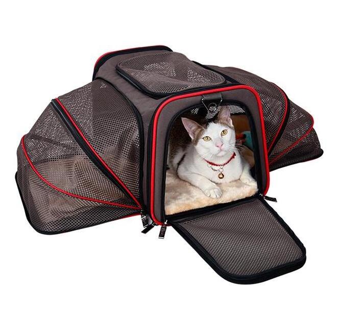 Double Expandable Pet Carrier Foldable Pet Carrier Travel Carrier for Dogs and Cats