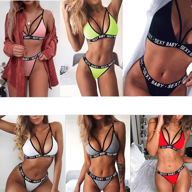 2021 Sexy Thong Micro Bikinis Women Swimsuits Solid Push up Swimwear Female Bikini set Brazilian Biquini Bathing Suit Swim Wear